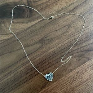 16 inch heart necklace on fine gold chain